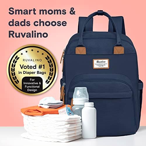 RUVALINO Baby Diaper Bag Backpack with Changing Pad, Peacock Blue - Image 6