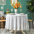GLORY SEASON Velvet Tablecloth Luxurious Solid Rectangle Table Cloth,Oblong Retro Farmhouse Ruffle Tablecloths Washable Table Cover for Party Wedding Baby Shower Kitchen Dinning Tabletop Decoration by GLORYSEASON