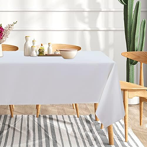 sancua 8 Pack White Table Cloth 60x102 Inch for 6 Feet Rectangle Tables - Image 3