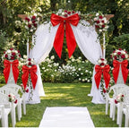Crowye 7 Pcs Giant Satin Bow Decor, Large Red Backdrop Decor - Image 5