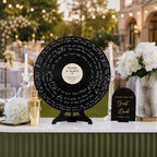Custom Wood Round Record Wedding Guest Book Alternative, Rustic Vinyl Record Design for Wedding Reception, Graduation Guest Book, Vintage Event Decor (Walnut Wood) - Image 5