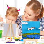 60 Pcs 5 Inch Mini Wood Display Easel, Small Wooden Easel Stand Art Craft Painting Triangle Stand Canvas Holder for Card Artist Photos Tabletop - Image 7