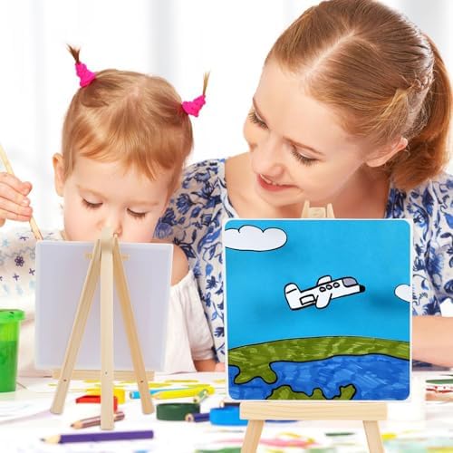60 Pcs 5 Inch Mini Wood Display Easel, Small Wooden Easel Stand Art Craft Painting Triangle Stand Canvas Holder for Card Artist Photos Tabletop - Image 7
