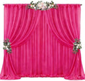 20ft x 10ft Hot Pink Backdrop Curtains, Wrinkle-Free Sheer Chiffon Fabric Photo Backdrop Drapes for Wedding Arch Party Ceremony Stage Photography Decorations by WishCare