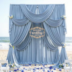 20x12ft Dusty Blue Backdrop Curtains for Wedding Party 4 Panels 5×12FT Tall - Image 5