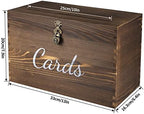 MDLUU Wood Wedding Card Box, Rustic Wedding Money Case with Lock, Envelope Holder Card Receiving Box for Reception, Birthday Party (Brown) - Image 3