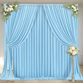 24x10FT Baby Blue Backdrop Curtains for Wedding Parties, Wrinkle Free Polyester Photography Backdrop Drapes for Wedding Baby Shower Birthday Parties Stage Background Stand Decorations 4x10ft,6 Panels by Partisky