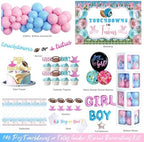 Touchdowns or Tutus Gender Reveal Decorations, Baby Boy or Girl Gender Reveal Decorations, Football Party Decor Backdrop Balloon Banner Tablecloth Cake Cupcake Topper Box Sash Pink Blue - Image 2