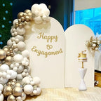 Set of 2 Arch Backdrop Cover 7.2FT, 6FT Beige and Baby in Bloom and Happy Engagement Decal Sign - Adjustable Wedding Arch Cover Spandex for Wedding Birthday Baby Shower Banquet Decoration - Image 3