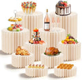 10 Pack Buffet Risers Foldable High Load-Bearing Food Display Risers for Buffet Table, Cylinder Cake & Dessert Stands for Weddings Party Catering Home Cupcake Stand Display with Clear Acrylic Tops by Budiwati