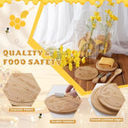 6 Sets Bee Baby Shower Prizes for Game Winners, Round Bamboo Cheese Board Gift Set with Yellow Daisy Towel Tag for Bridal Shower Wedding Guest Favors - Image 4