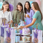 56Pcs Baby Shower Prizes for Game Winners Baby Shower Favors Gifts including Plastic Tumbler Notebook Scented Candles Ballpoint Pen Mirrors with Hair Brushes Bracelet Gift Bag (Purple) - Image 7