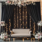 50ftx14FT Wrinkle Free Black Backdrop Curtain for Wedding Parties - Image 5