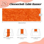 28 Pack Orange Cheesecloth Table Runner 17x108 Inch Semi Sheer Boho Gauze Cheese Cloth Fabric Table Runners, for Wedding Party Baby Shower Birthday Home Decor Garden Farmhouse - Image 2