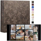 RECUTMS 4x6 Photo Albums 1000 Pockets Leather Large Family Album Bronze by RECUTMS