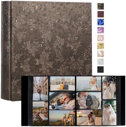 RECUTMS 4x6 Photo Albums 1000 Pockets Leather Large Family Album Bronze by RECUTMS