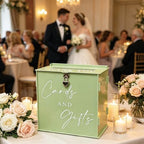 Acrylic Card Box with Lock & Slot, Sage Green Money Gift Card Box for Wedding Reception, Cash Envelope Box Ideal for Graduation Bridal Baby Shower Engagement & Anniversary Party Supplies - Image 7