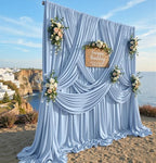 20ft×15ft Dusty Blue Backdrop Curtain for Wedding Parties by PartyVillage