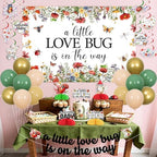 Love Bug Baby Shower Party Decorations - A Little Love Bug is On The Way Banner Backdrop Wildflower Insect Themed Honeycomb Centerpieces Hanging Swirls, for Ladybug Butterfly Gender Reveal Supplies - Image 2