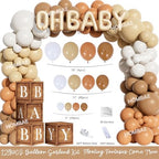 Hombae S’Mores Baby Shower Decorations, 140 Pcs Camping Baby Shower Party Supplies with Backdrop, Balloon Garland, Cake Topper, Sash for Camping Theme Party Decorations - Image 3