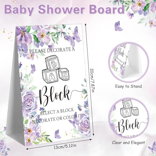 Marsui 136 Pcs Baby Shower Blocks to Decorate Game Kit, Butterfly - Image 4