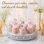 Wenqik 14 Inch Silver Cake Stand Metal Round with Cutter Spatula,Classic - Image 5