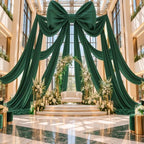 4 Panels 5ft(W) x 20ft(L) Forest Green Ceiling Drapes for Wedding Parties by PartyVillage