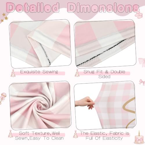 2 Pcs 7.2ft 6ft One Silly Goose Arch Backdrop Cover,Pink White,Lovely - Image 3