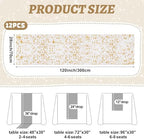 Shihanee 12 Pcs Beige Gold Gauze Table Runners Sheer Cheesecloth Runner - Image 3