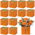 12 Pack Galvanized Square Vases with Floral Foam 3.5 Inch, Orange by Unknown