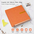 Spbapr Large Photo Album Self Adhesive Magnetic Scrapbook,DIY Scrapbook Album for 4x6 5x7 8x10 Picture,40 Pages Linen Cover Memory Book for Wedding Family Baby Pets, with Metallic Pen and Scraping - Image 4