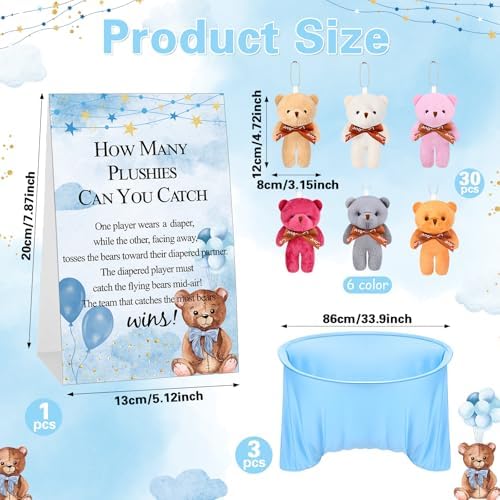 Soulchen 34 Pcs Baby Shower Games Bridal Shower Games, Blue - Image 2