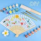 FEPITO 50 Pieces White Handheld Paper Fan - Image 4