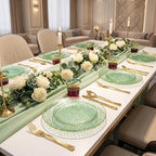 175PCS Green Plastic Plates for 25 Guests, Disposable Plates for Party, Heavy Duty Disposable Plate Set Include: 25 Dinner Plates, 25 Dessert Plates, 25 Cups and Cutlery for Wedding & Party - Image 6