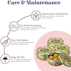 LOVENSPIRE Meenakari Stainless Steel Storage Box with Lid (250gm) Decorative Round Indian Food Container for Sweets, Kitchen Items & Return Gift Favors Pack of 4 - Image 5