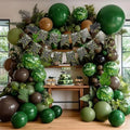 Camo Balloon Arch Garland Kit with Banner Leaves, 115PCS Double Stuffed by DOUBLELAYERBALLOON