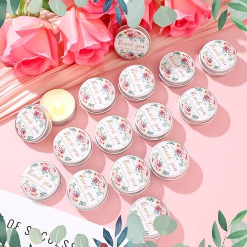 MTLEE 50 Pcs Wedding Candles Gift Favors for Guests 1 oz, Pink Rose - Image 2