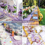 10 Pack Lavender Cheesecloth Table Runner 35x120 Inch Semi Sheer Boho Gauze Cheese Cloth Fabric Purple Table Runners for Wedding Bridal Shower Holiday Sheer Home Decor - Image 5