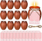 Conelist 12 Set Cielito Lindo Party Decorations Baby Shower Candles Terracotta Mexican Recuerdos DIY Jar Candles with Gift Tags and Rope for Baby Shower Birthday Cinco De Mayo Fiesta (Pink) by Conelist