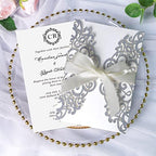 ponatia 25 Pack Laser Cut Wedding Invitations Cards with Envelopes - Image 3