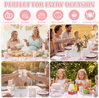 LemonRoad 175 Pcs Pink Sea You Soon Baby Shower Party Supplies Set Under The Sea Party Including Disposable Paper Plates Napkins Cups Spoons Forks Suitable for Beach Weddings Bachelorette - Image 4