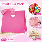 Feifeiya 30 Pcs Small Hot Pink Gift Bags with Ribbon Handle - Image 2