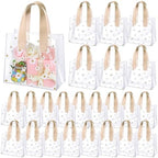 Clysee 24 Pcs Clear Gift Bags Daisy Pattern Transparent PVC Tote,Beige by Clysee