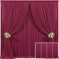 4 Panels Burgundy Backdrop Curtain for Parties Wedding Wrinkle Free Maroon Photo Curtains Backdrop Drapes Fabric Decoration for Birthday Engagement Ceremony 20ft(W) x 10ft(H) by Tao-GePartyDecorations