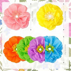 Thiccywoov 8 Pack Giant Paper Flower Decorations for Bulb, 15.7" Large Artificial Flower Paper Lantern Colorful Crepe Tissue Papers Flowers for Classroom Birthday Wedding Decorations(Colorful) - Image 4