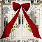 Luxury Giant Velvet Bow Decor Oversized Wall Bow Decorations Bow Decorative for Room Wall Party Birthday Backdrop Baby Shower Decor Front Door Patio Outdoor Wedding Arch by Unknown