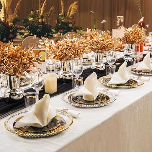 Hioasis 175 Pcs Black Gold Plates for Graduation - Image 6