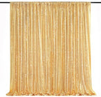 8ft x 8ft Gold Sequin Backdrop Curtain Glitter Photo Booth Backdrop by QueenDream