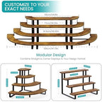 ELITEROO 4 Tier Cupcake Stand, Wooden Cup Cake Stand Stairs, Curved Corner - Image 5