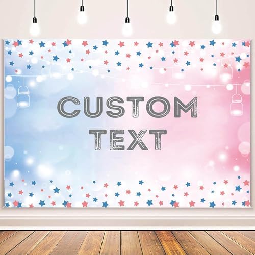 MEHOFOND 10x7ft Custom Gender Reveal Backdrop Personalized Custom Boy or Girl What Will Baby Be Decorations Banner Pink and Blue Custom Your Color, Text, Image, Logo for Baby Shower - Image 2
